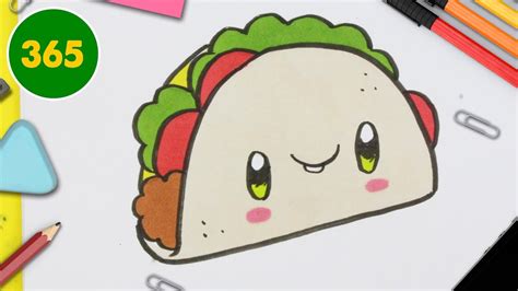 HOW TO DRAW A CUTE Mexican Taco KAWAII YouTube