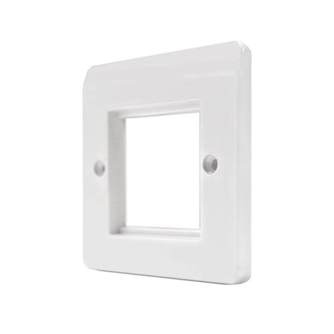 MK K182WHI 2 Euro Module Front Plate In White Plastic 50x50mm