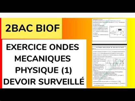 Bac Biof Sm Pc Exo Physique Les Ondes M Caniques Sonores Devoir