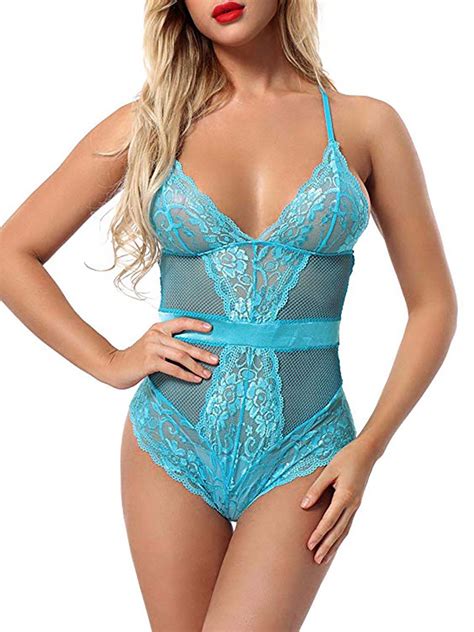 Gvmfive Women Sexy Lace Lingerie Babydoll Teddy Bodysuit Sleepwear