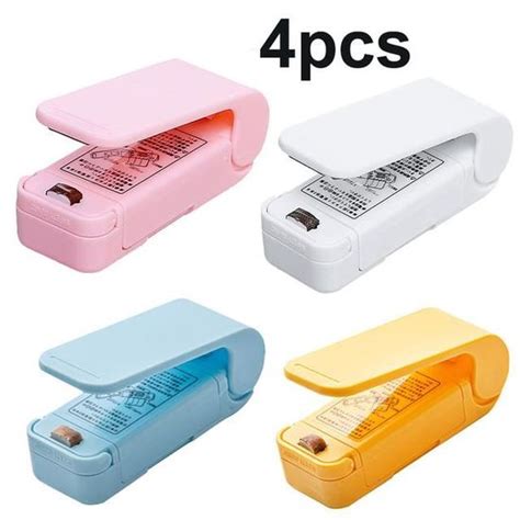 Mini Scellant Pcs Set Mini Machine Sceller Les Aliments Avec Clip