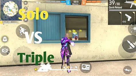 First Time Solo VS Triple FreeFire RJ Dipa Gaming Freefire