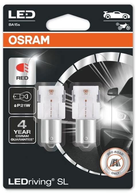 Лампа автомобильная OSRAM LEDriving SL P21W 12V LED BA15s Red 1 9W