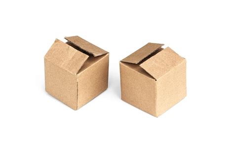 Premium Photo Two Square Cardboard Boxes On A White Background