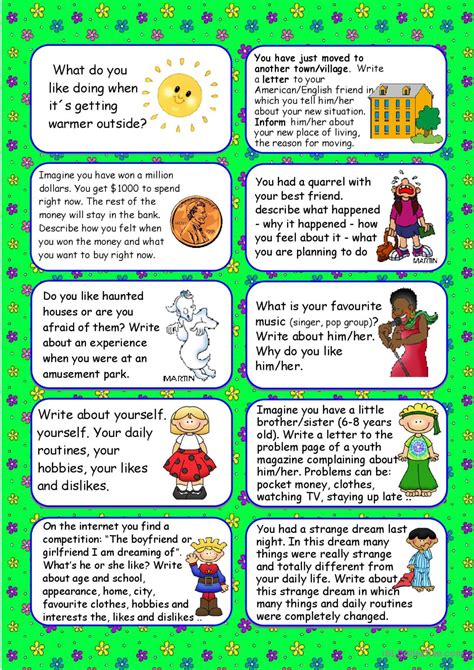 20 Writing Prompts For May Creative… English Esl Worksheets Pdf And Doc