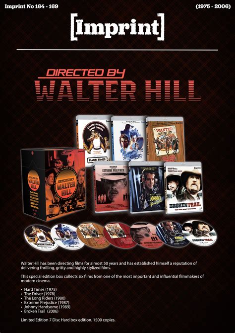 Directed By Walter Hill 1975 2006 Blu Ray Collection Limited Edition Box Set Imprint Films