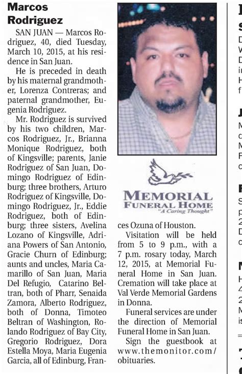 Obituary For Marcos Rodriguez Aged 40 ™