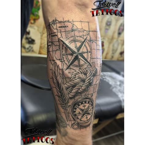 Nautical Map Tattoo