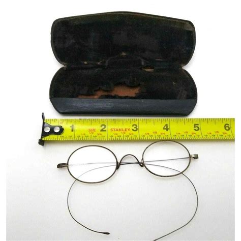 Antique Early 1900 S Wire Eye Glasses With Case Gem