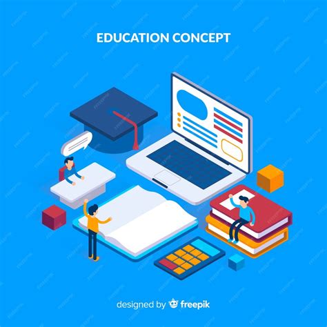 Free Vector Isometric Education Concept Background