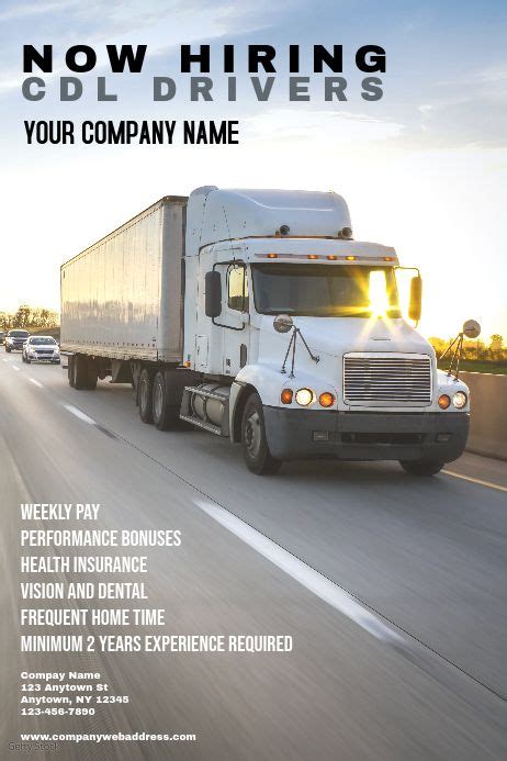 Cdl Driver Hiring Poster Team Building