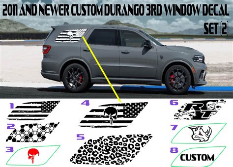 Custom Dodge Durango 3rd Window Decal 2 Pc Set Etsy