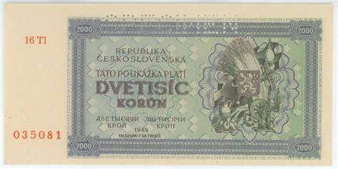 Czechoslovakia 20 Korun 1944 Specimen Katz Auction