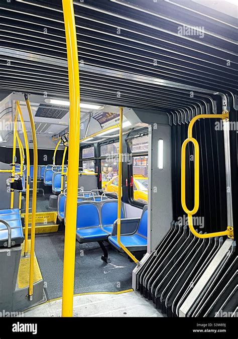 The Interior Of An Empty Mta Articulated Bus 2022 New York City