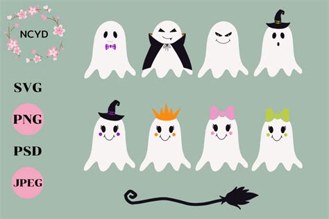 Cute Ghost Svg Ghost Svg Png Dxf Graphic By Ncyd Shop Creative Fabrica