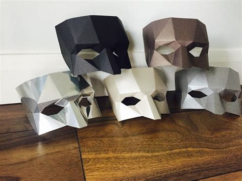 Low Poly Mask Pdf Half Mask Diy Mask Paper Mask Fancy Etsy