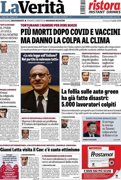 Le Prime Pagine Di Domenica Aprile Il Post