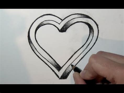 Comment dessiner un coeur 3D étape par étape YouTube