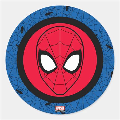 Spider Man Head Logo Classic Round Sticker Zazzle