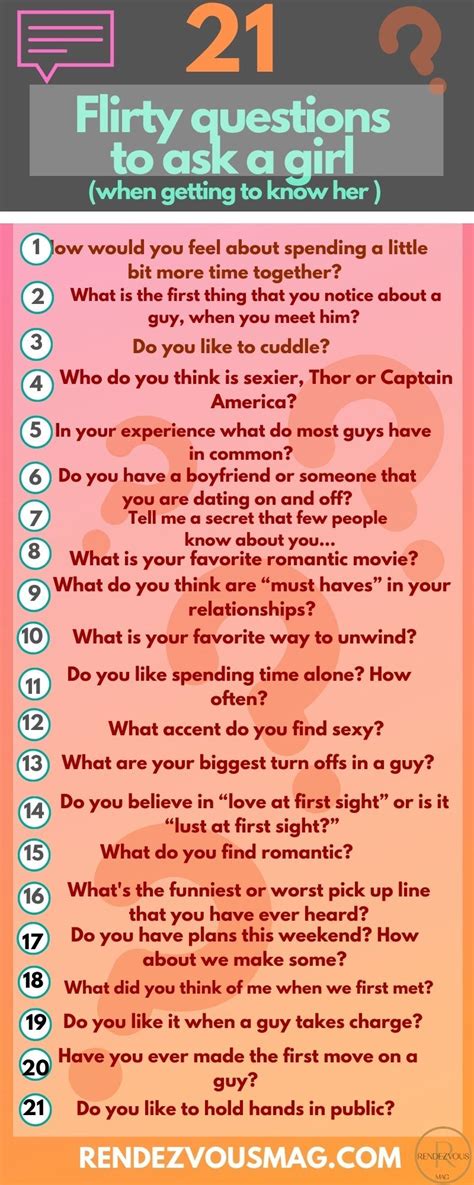 Flirty Questions To Ask A Girl To Find Out What She Wants Artofit