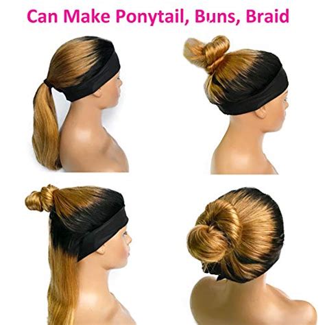 Ombre Straight Headband Wig 18 Natural Human Hair Wigs With Headband Attached 1B27 Honey Blonde