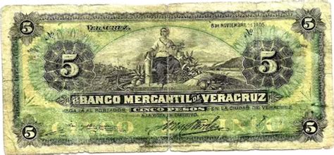 Billete Antiguo De La Revolucion 5 Pesos Veracruz 1898