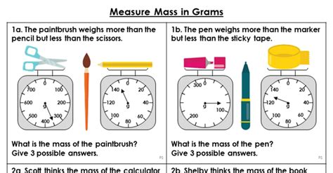 Measure Mass In Grams Classroom Secrets