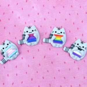 LGBTQ Pusheen Keychain Gay Pride Gift Lesbian Bisexual Transgender Non Binary Asexual Keychain