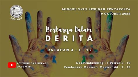 Live Ibadah Minggu Xviii Sesudah Pentakosta Pdt Fierdaus Nyman