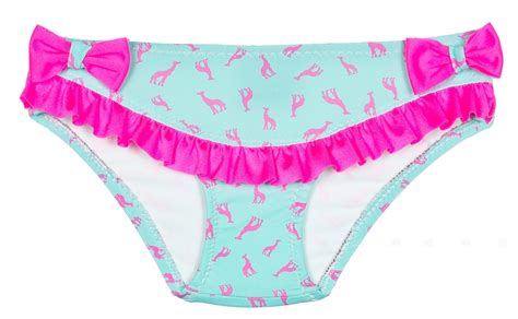 Carmencita Girls Aqua Green Fuchsia Giraffe Print Bikini Bottoms Missbaby