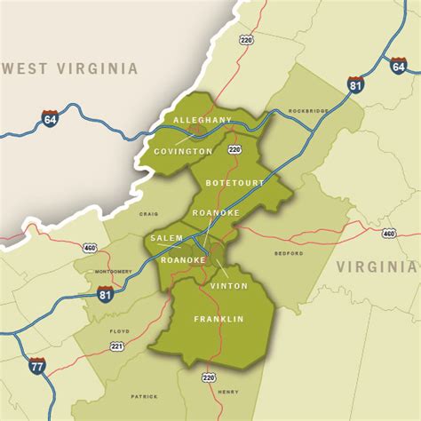 Roanoke County Map