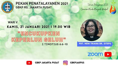 PEKAN PENATALAYANEN WARI V 21 JANUARI 2021 YouTube