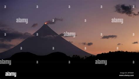 Mayon Volcano Crater Glow Legazpi Albay Philippines Stock Photo