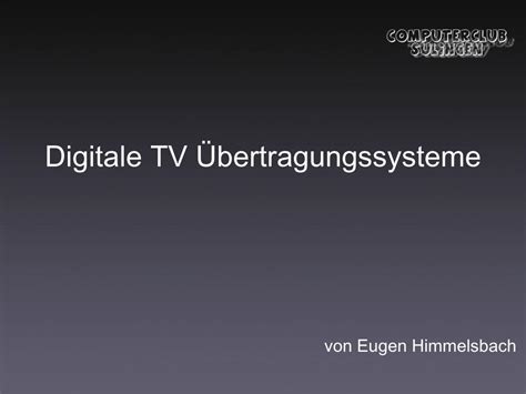 PDF Digitale TV Übertragungssysteme downloads cc sulingen