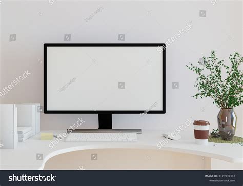 Modern Living Room Monitor Interior Design Stock Illustration ...
