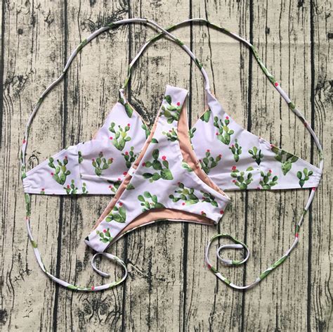 Bikini Style Swimsuit Cactus Print Two Piece Swimsuit Woman On Luulla