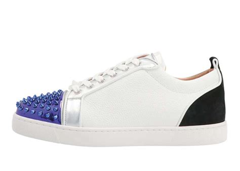 Christian Louboutin Louis Junior Spikes Orlato Flat White Purple Black