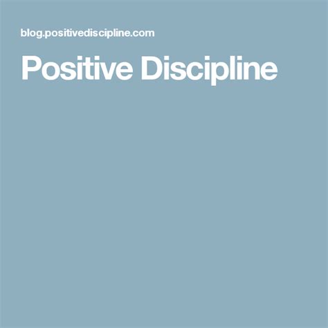 Positive Discipline