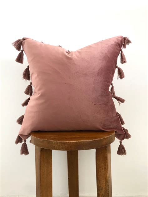 Rose Velvet Pillow Cover Mauve Velour Decorative Pillow Pink Toss