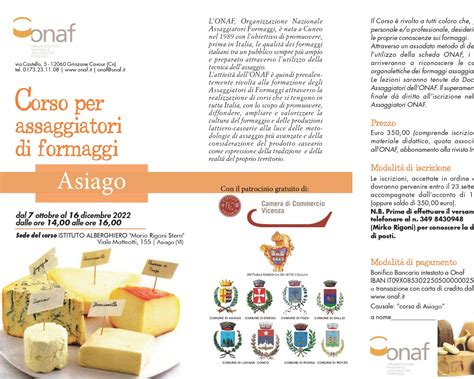 Corso Per Assaggiatori Di Formaggi Ad Asiago Dal 7 Ottobre Al 16