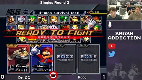 Smash Addiction 28 Dr GG C Falcon Falco Vs Poog Mario Sheik