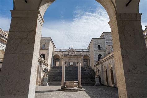 Cassino Lazio Italy The Benedictine Abbey Of Montecassino Stock