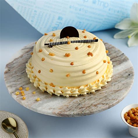 Buy Send Heavenly Butterscotch Cream Cake Half Kg Eggless Online Fnp