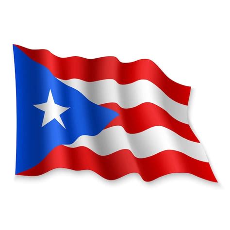 D Realistische Wehende Flagge Von Puerto Rico Auf Wei Em Hintergrund