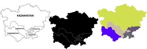 Map Of 5 Country Of Central Asia Tajikistan Uzbekistan Kazakhstan