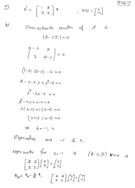 Solved Problem 4 25 Points For The Following System Of Differential Course Hero