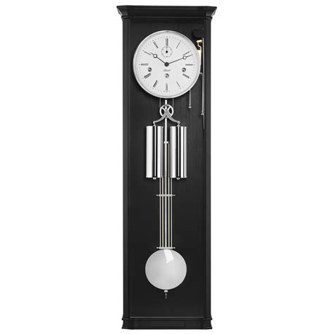 William Chiming Keywound Black Regulator Clock By Hermle Hermle