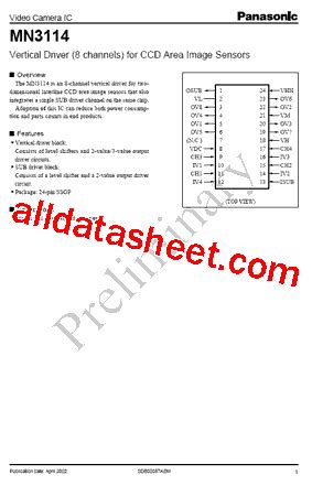 MN3114 データシート PDF Panasonic Semiconductor