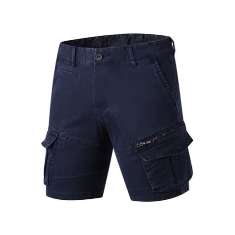 Short Cargo Homme Ete Coton Coupe Droite Casual Short Multipoches