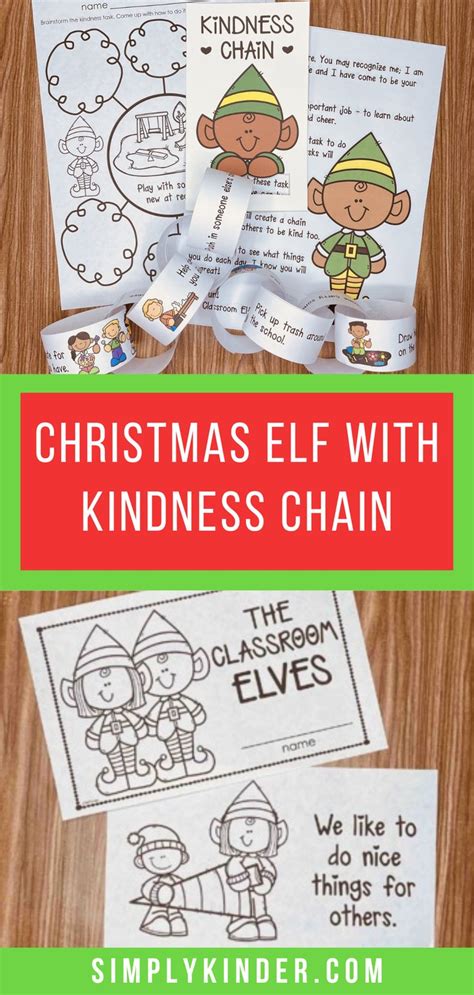 Holiday Classroom Elf With Kindness Chain Christmas Kindness Elf W Activities Kindergarten